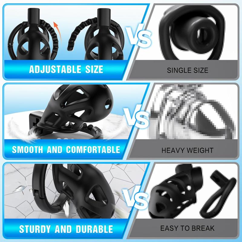 قفص للقضيب القابل للتعديل – تصميم خفيف و8 أحجام حلقات للراحة المثالية